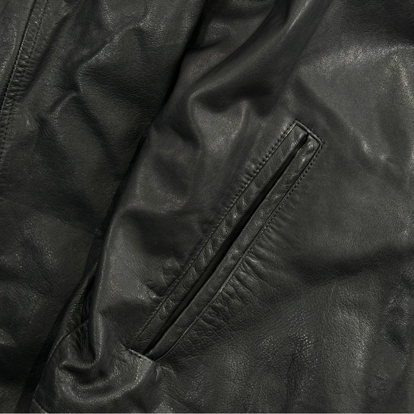 J Crew women leather jacket everyday black large - Picture 9 of 12